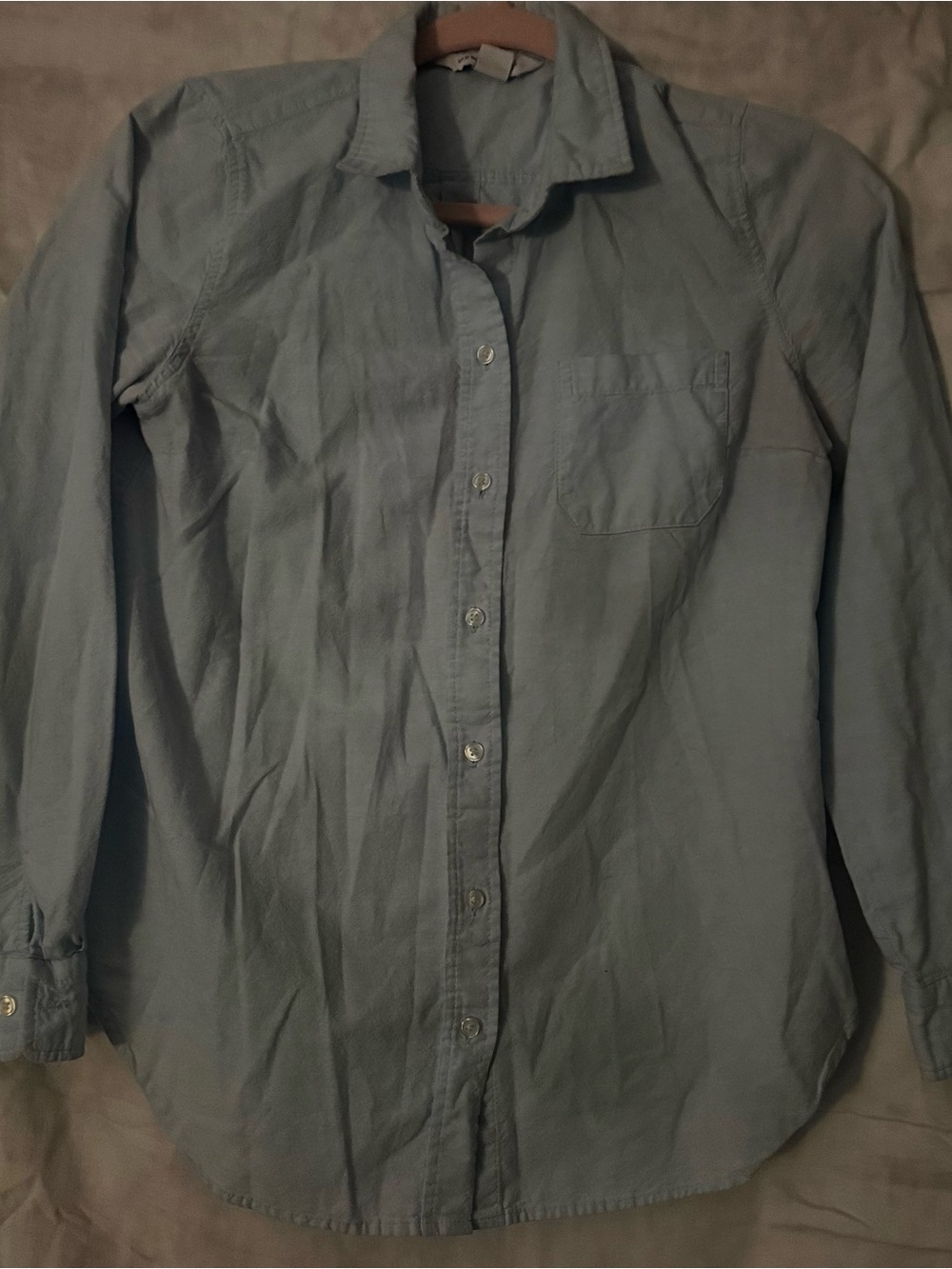 Old Navy Classic Shirt Light Blue Button Down Long Sleeve Women’s Size Small